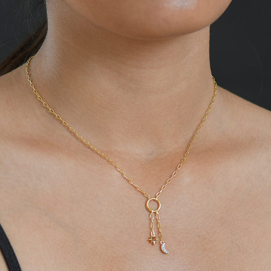 LUXURIANT DIAMOND - Lab Grown Roter Diamant SI, Lab Grown Diamant Halskette ca. 45 cm 925 Silber 750 Gelbgold vermeil (10-15 Werktage Lieferzeit)