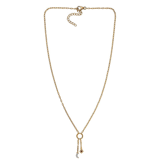 LUXURIANT DIAMOND - Lab Grown Roter Diamant SI, Lab Grown Diamant Halskette ca. 45 cm 925 Silber 750 Gelbgold vermeil (10-15 Werktage Lieferzeit)