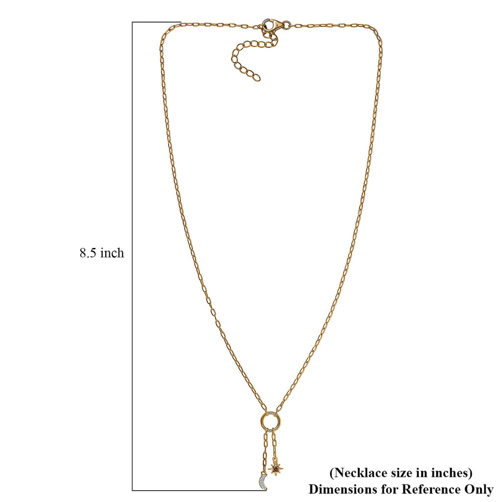 LUXURIANT DIAMOND - Lab Grown Roter Diamant SI, Lab Grown Diamant Halskette ca. 45 cm 925 Silber 750 Gelbgold vermeil (10-15 Werktage Lieferzeit)