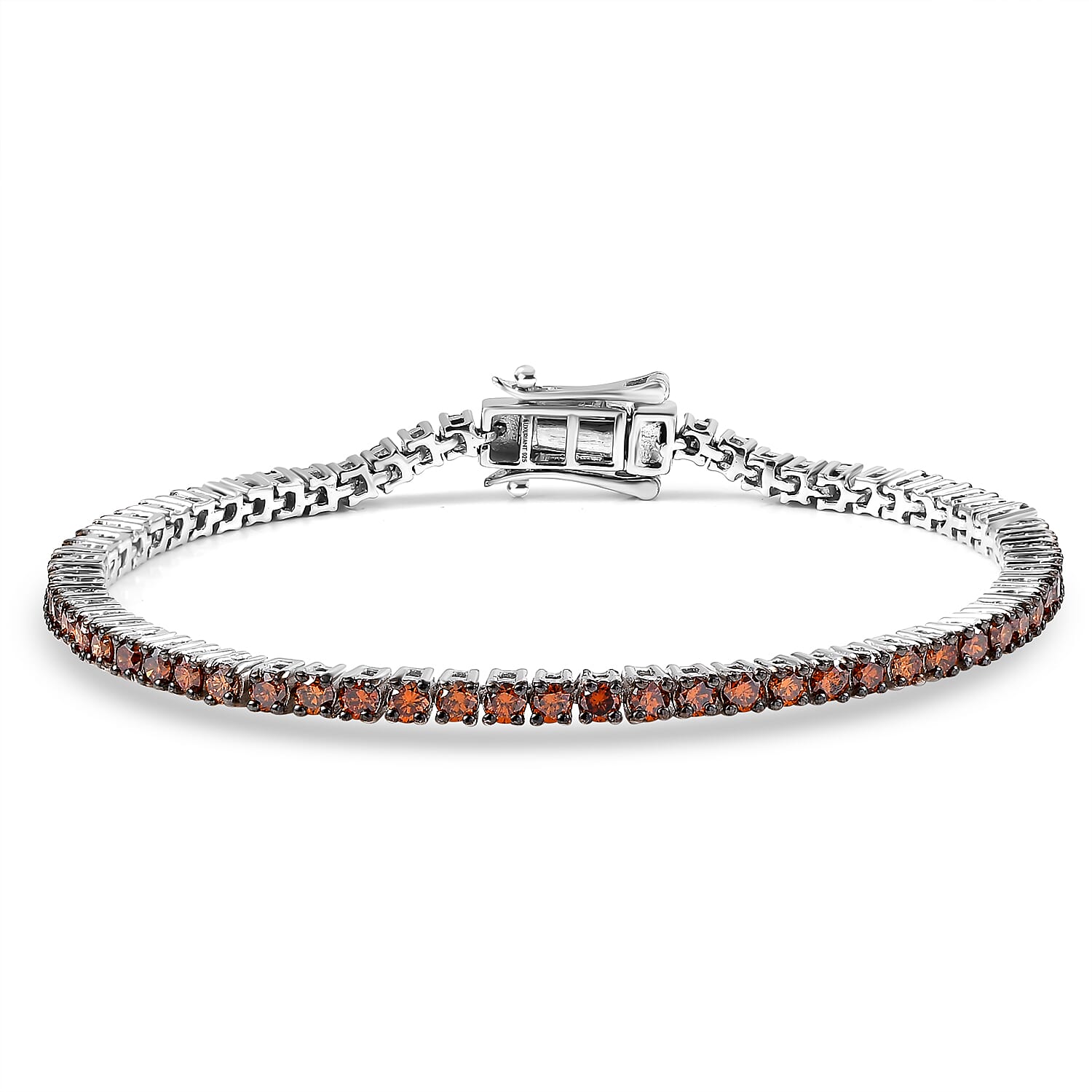 LUXURIANT DIAMOND - Lab Grown Roter Diamant SI Armband ca. 16.5 cm 925 Silber Rhodiniert (10-15 Werktage Lieferzeit) ca. 3.00 ct
