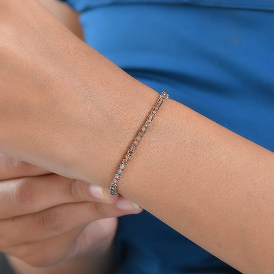 LUXURIANT DIAMOND - Lab Grown Roter Diamant SI Armband ca. 16.5 cm 925 Silber Rhodiniert ca. 3.00 ct