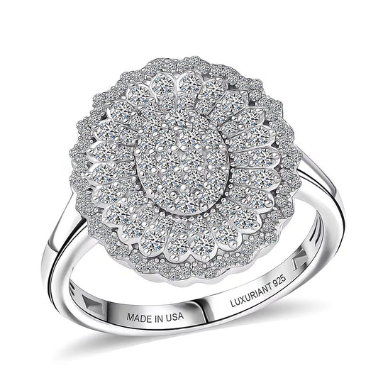 LUXURIANT DIAMOND - Lab Grown Diamant SI-GH Ring 925 Silber Rhodiniert (Größe 18.00) ca. 1.00 ct