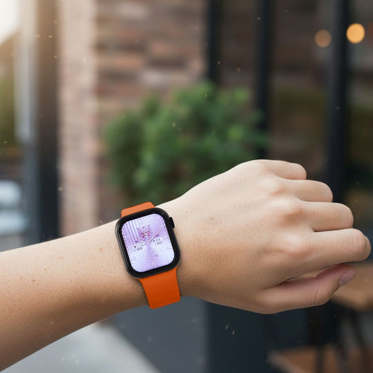 Smartwatch HW mini 2 1,75 Zoll Rosé, Set mit 7 Wechselarmbändern inklusive kristallbesetztem Armband, IP67, Bluetooth 5.2, kabelloses Laden

, Rosa