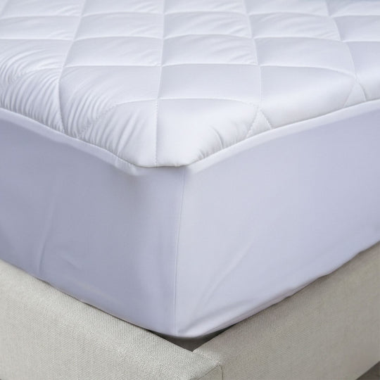 LIVMORE Gestepptes Tencel Wasserdichtes Matratzentopper King Size 150 x 200 + 30 cm Weiß