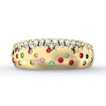CLARTE Sul Mare - AA Mehrfarbiger Saphir Ring, 925 Silber vergoldet, (Größe 18.00) ca. 0.78 ct