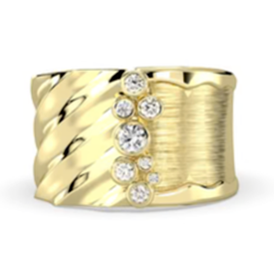 CLARTE Kaladeiscope - Moissanit Ring 925 Silber Gelbgold, (Größe 19.75) ca. 0.18 ct