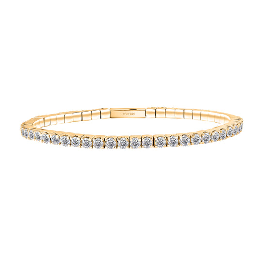 D'Joy Moissanit Armreif ca. 19 cm 925 Silber rhodiniert ca. 8.32 ct