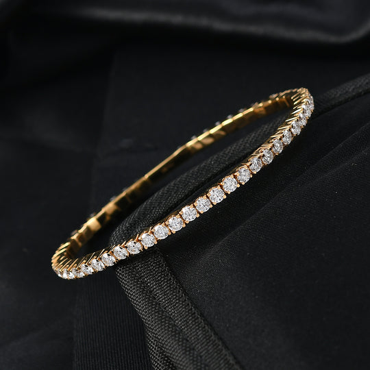 D'Joy Moissanit Armreif ca. 19 cm 925 Silber rhodiniert ca. 8.32 ct