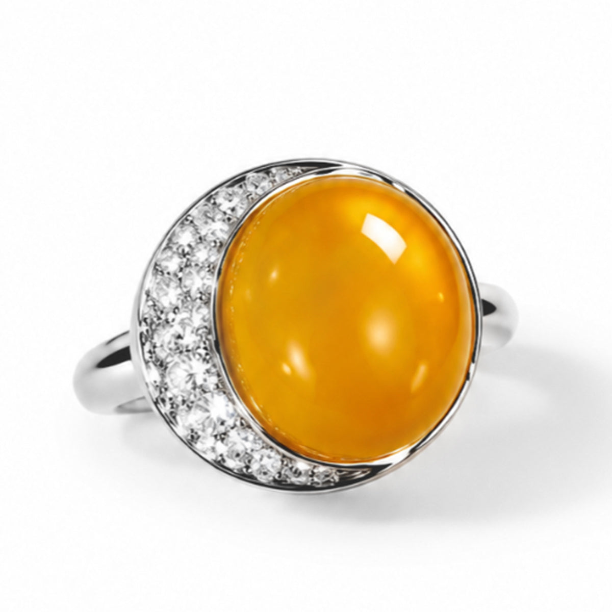 AA Natürlicher Baltischer Butterscotch-Bernstein Ring, flexibles (Größe 17.00 - 20.00), 925 Silber