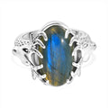 D'Joy AAA Labradorit Ring 925 Silber rhodiniert (Größe 17.00) ca. 8.00 ct