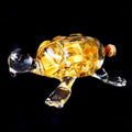 Art Deco Glasfigur "Schildkröte", handgemacht, gefüllt mit Italienischer 916er Blattgold veredelt