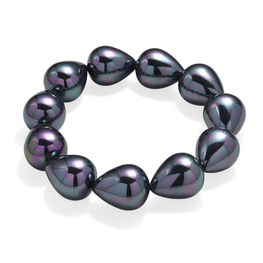 Pfaufarbene Muschelperle (19x16 mm) Armband, Flexibles (ca. 17.00-18.50 cm)