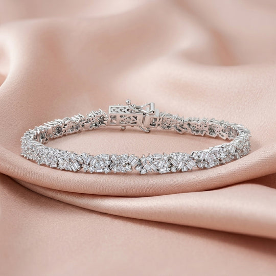 LUXURIANT DIAMOND - Lab Grown Diamant SI-GH Armband ca. 18.5 cm 925 Silber Rhodiniert (10-15 Werktage Lieferzeit) ca. 4.00 ct