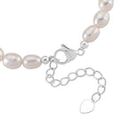 Weiße Süßwasser Perle (6-8 mm) Armband ca. 16.5 cm + 3.5 cm Extender
