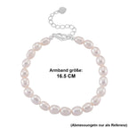Weiße Süßwasser Perle (6-8 mm) Armband ca. 16.5 cm + 3.5 cm Extender
