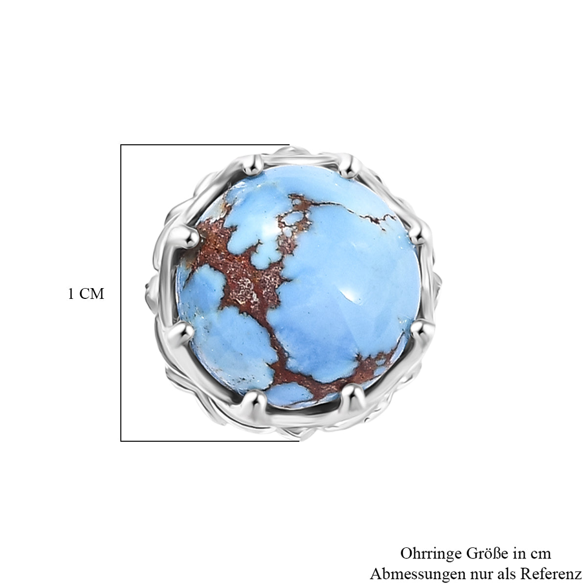 D'Joy Golden Hill Türkis Ohrringe 925 Silber rhodiniert ca. 5,14 ct.