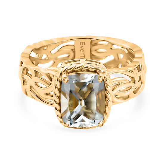 EVER TRUE AA Prasiolith Ring Nickelfreies Messing (Größe 21.00) ca. 2,04 ct