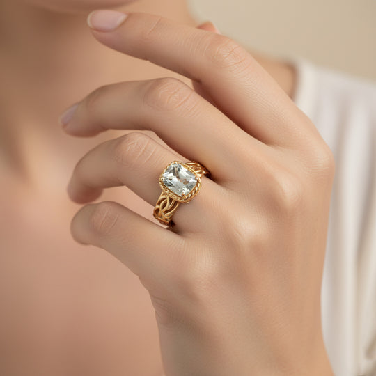 EVER TRUE AA Prasiolith Ring Nickelfreies Messing (Größe 21.00) ca. 2,04 ct