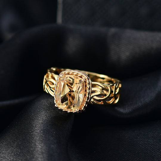 EVER TRUE AA Citrin Ring Nickelfreies Messing (Größe 20.00) ca. 2,18 ct