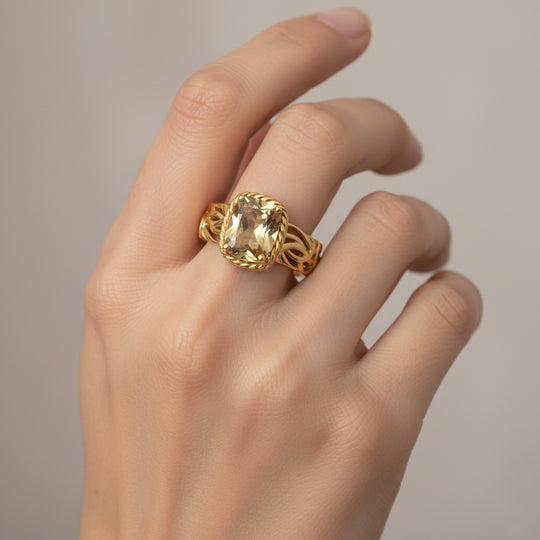 EVER TRUE AA Citrin Ring Nickelfreies Messing (Größe 20.00) ca. 2,18 ct
