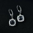 D'Joy AA Diffundierter blauer Saphir, Moissanit Ohrringe 925 Silber rhodiniert ca. 4.31 ct