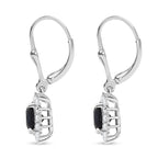 D'Joy AA Diffundierter blauer Saphir, Moissanit Ohrringe 925 Silber rhodiniert ca. 4.31 ct