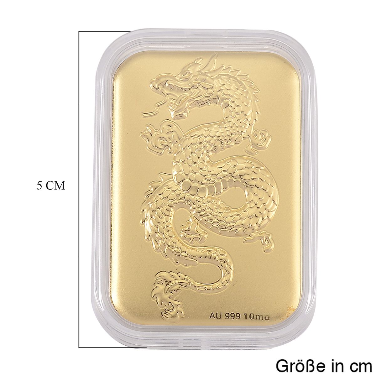 EXKLUSIVES GESCHENK 999er Goldbarren mit Drachen-Motiv, 10mg