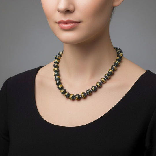 Natürlicher Olmek Jadeit Halskette ca. 50 cm 925 Silber vergoldet ca. 500.00 ct