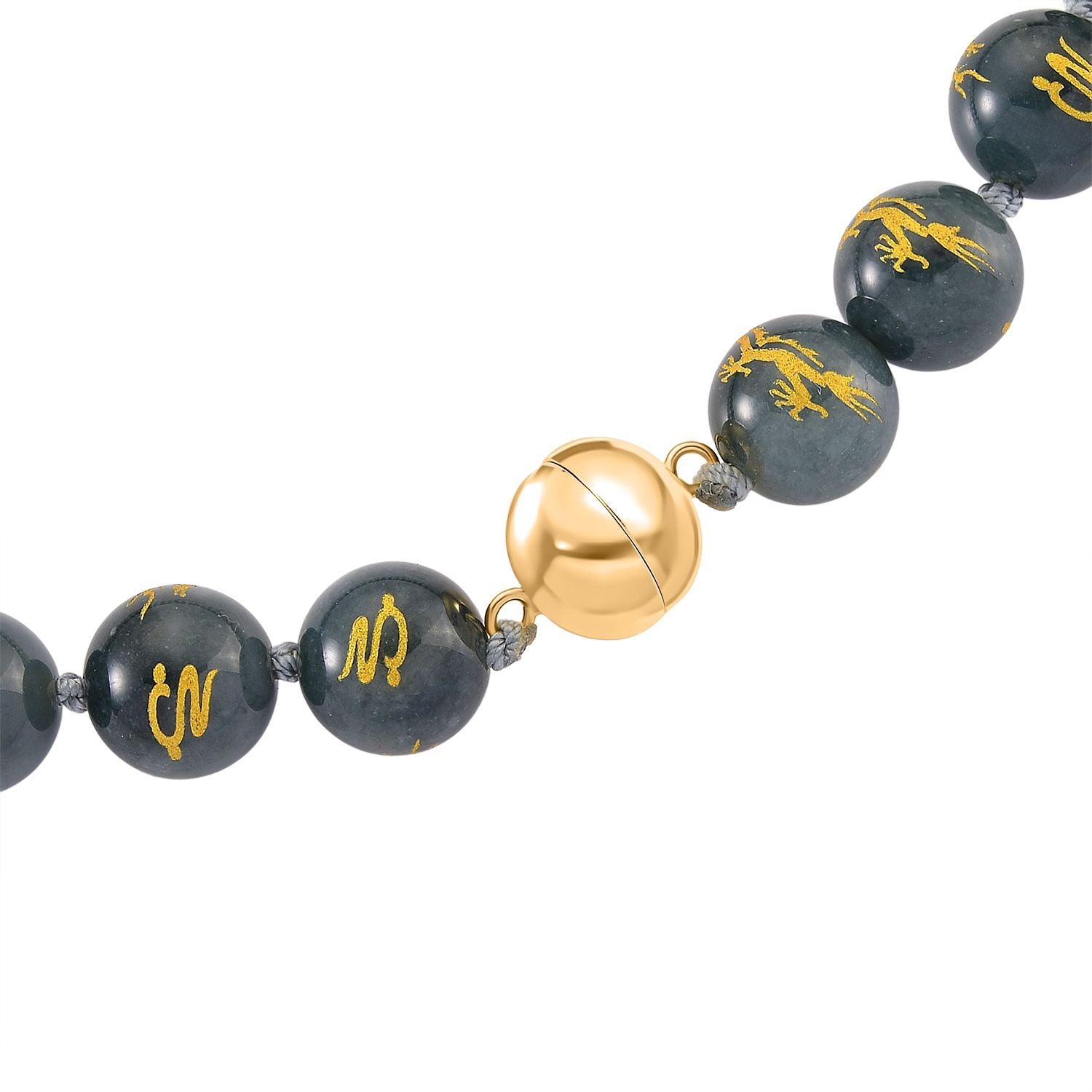 Natürlicher Olmek Jadeit Halskette ca. 50 cm 925 Silber vergoldet ca. 500.00 ct