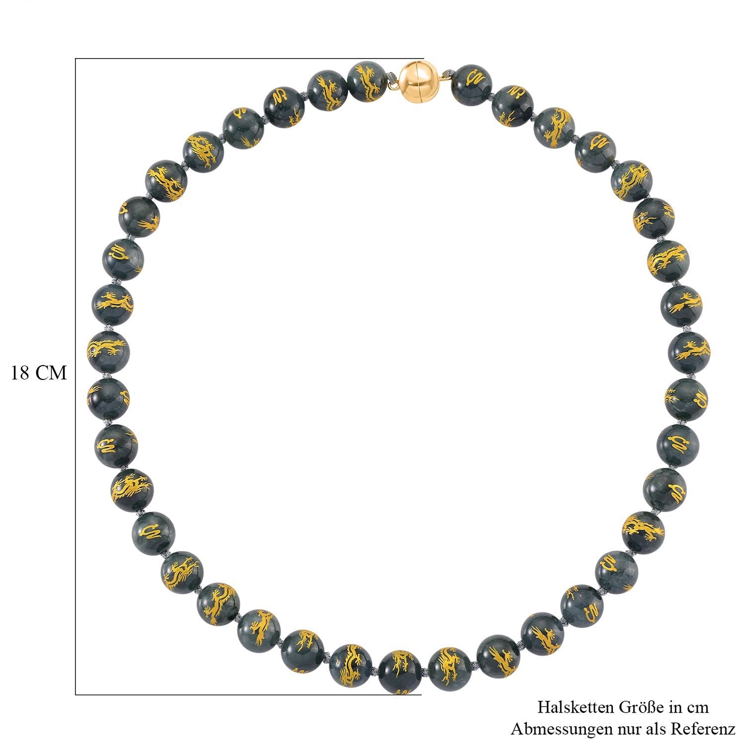 Natürlicher Olmek Jadeit Halskette ca. 50 cm 925 Silber vergoldet ca. 500.00 ct