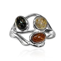 Natürlicher Baltischer Bernstein Ring 925 Silber (Größe 16.00)