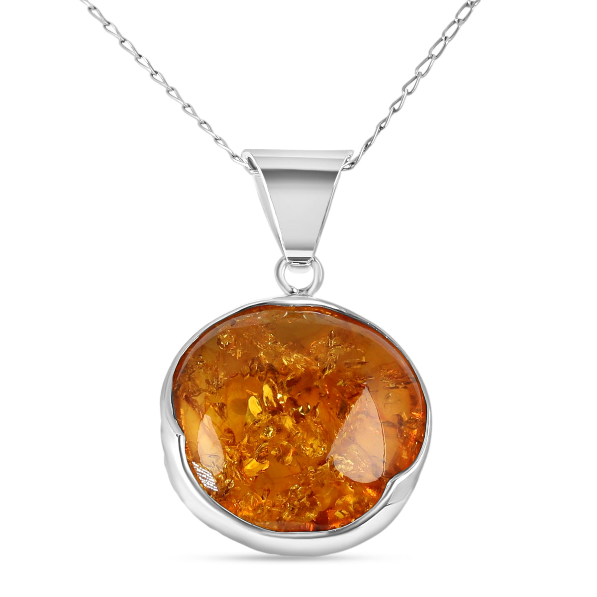 Natürlicher Baltischer Bernstein Anhänger 925 Silber