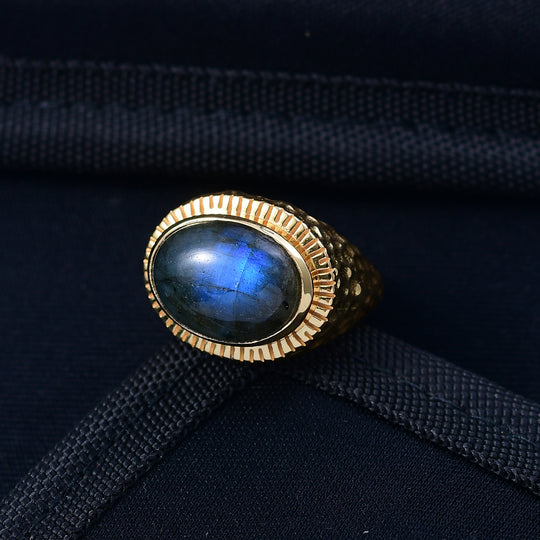 EVER TRUE AAA Labradorit Ring Nickelfreies Messing (Größe 21.00) ca. 9,34 ct