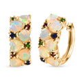D'Joy äthiopische Welo Opal, Masoala Saphir, Chromdiopsid und Rhodolith Granat Ohrringe - 3,70 ct.