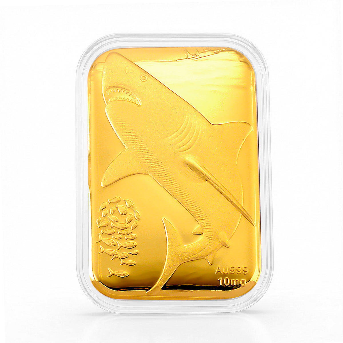 999er Goldfolie mit Hai- und Meeresmotive, 4,5x3,1cm, 10mg