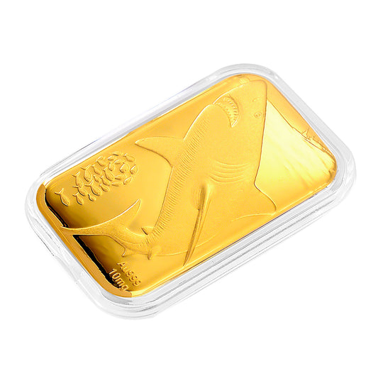 999er Goldfolie mit Hai- und Meeresmotive, 4,5x3,1cm, 10mg