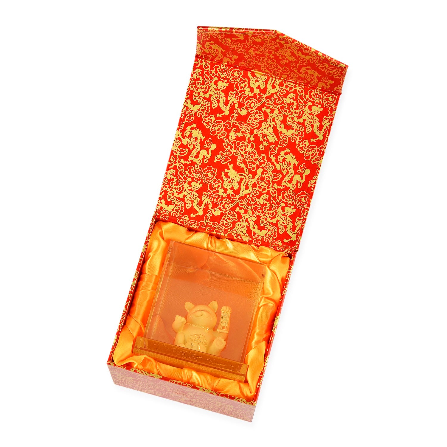 Feng-Shui-Maneki-Neko Glückskatze aus 999er Feingold, 10mg