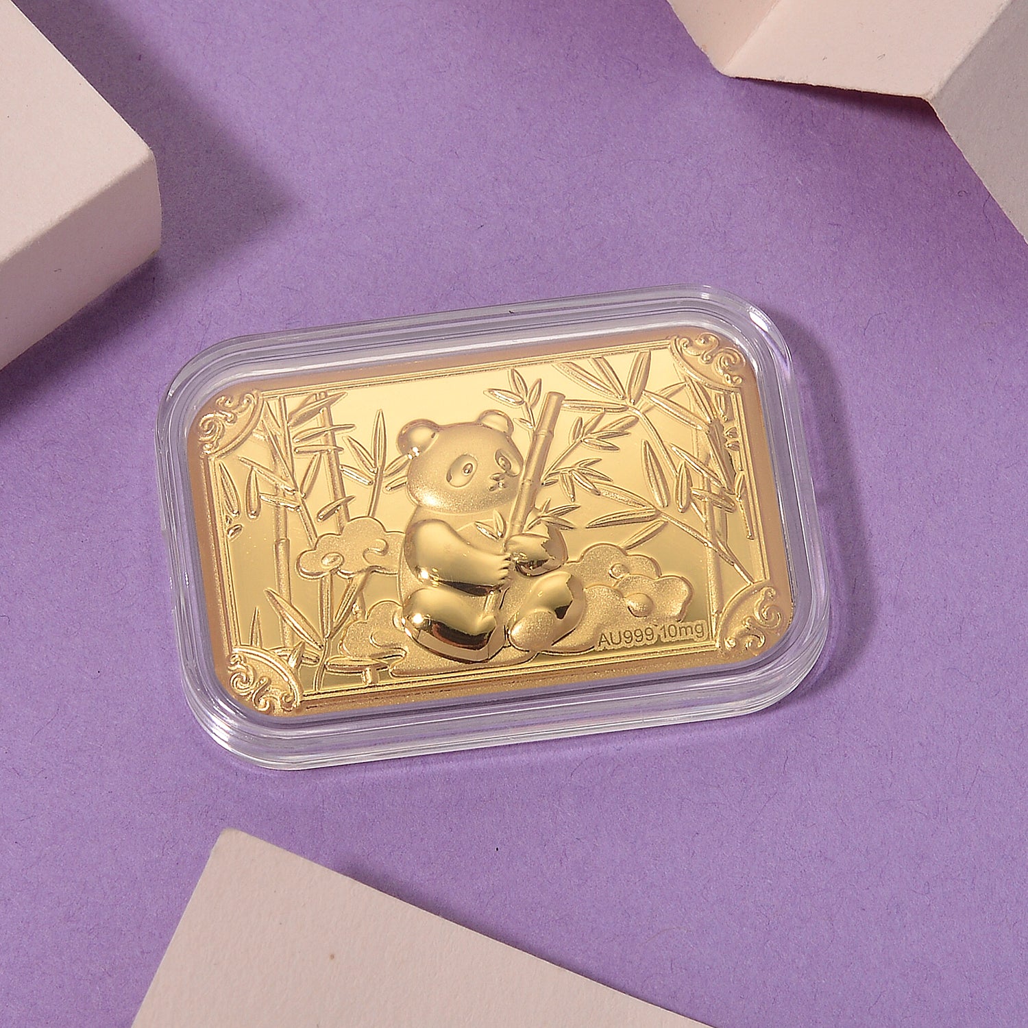 EXKLUSIVES GESCHENK - 999er Feingoldplatte mit Teddybär Motiv, 10mg 999 Gold