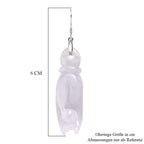 EXTREM SELTEN Natürliche Weiße Jade Ohrringe 925 Silber rhodiniert ca. 75.00 ct