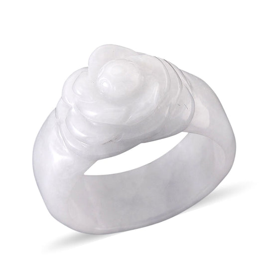 EXTREM SELTEN Natürliche Weiße Jade Ring (Größe 21.00) ca. 45.00 ct
