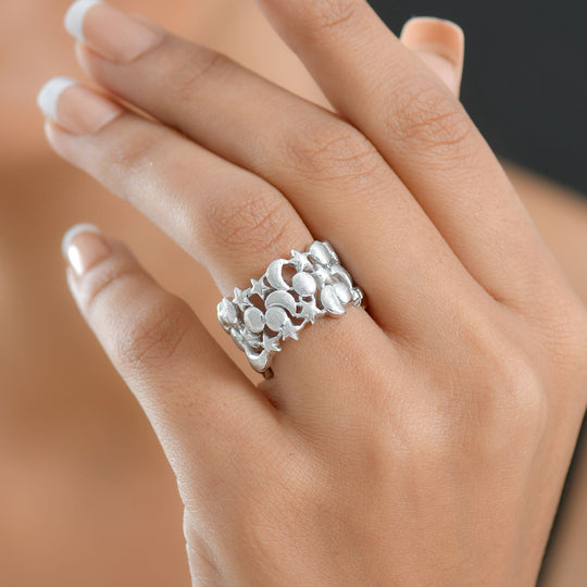 GP Celestial Kollektion - Kanchanaburi Blauer Saphir Ring 925 Silber platiniert (Größe 19.00)