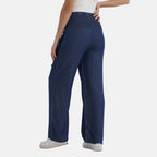La Marey Elastic wide leg Denim trouser, Marineblau