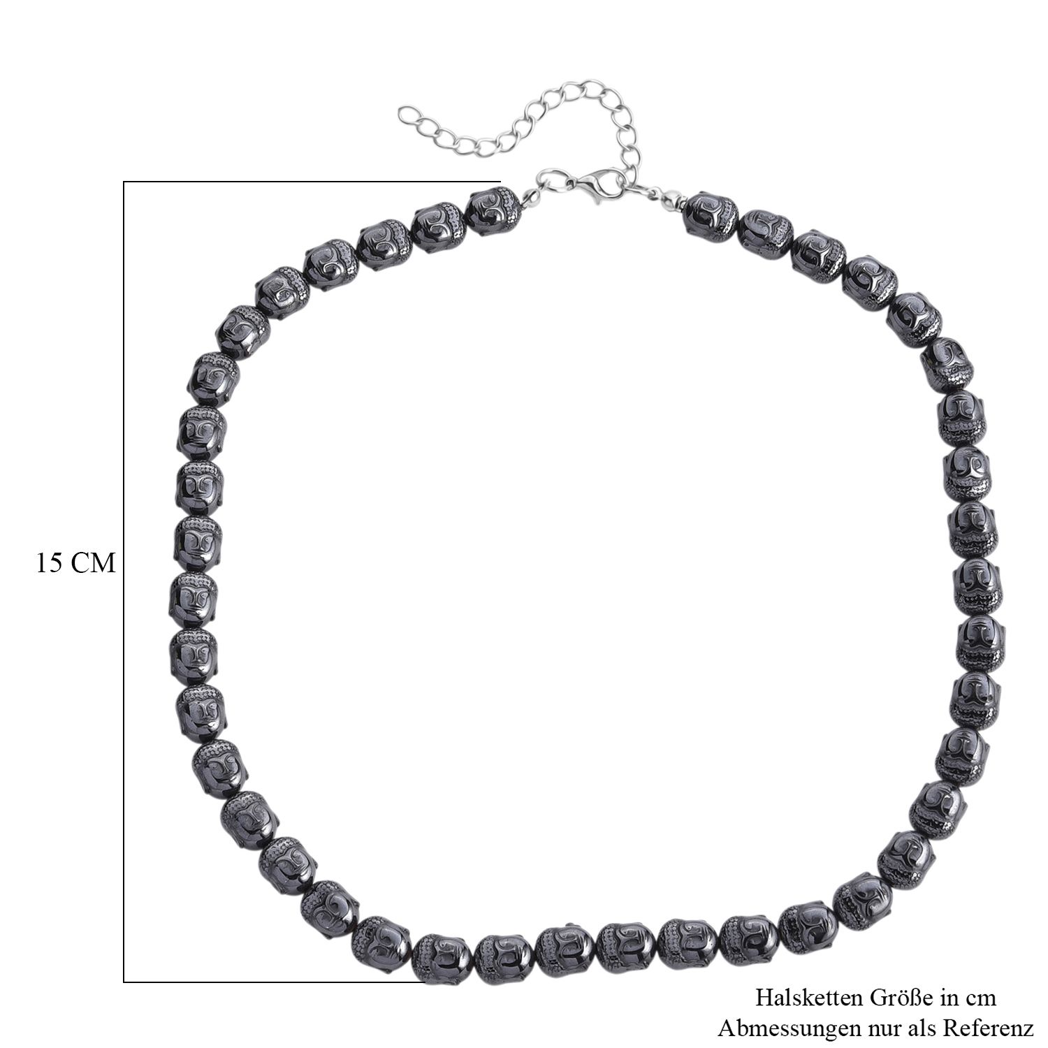 Hämatit Halskette ca. 50 cm + 5 cm Extender, ca. 379,00 ct.