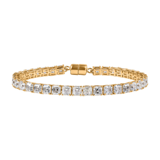 D'Joy Moissanit Armband ca. 19 cm 925 Silber 750 Gelbgold Vermeil ca. 22.21 ct