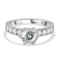 D'Joy 120 Facetten Moissanit Ring 925 Silber platiniert (Größe 20.00) ca. 1,67 ct