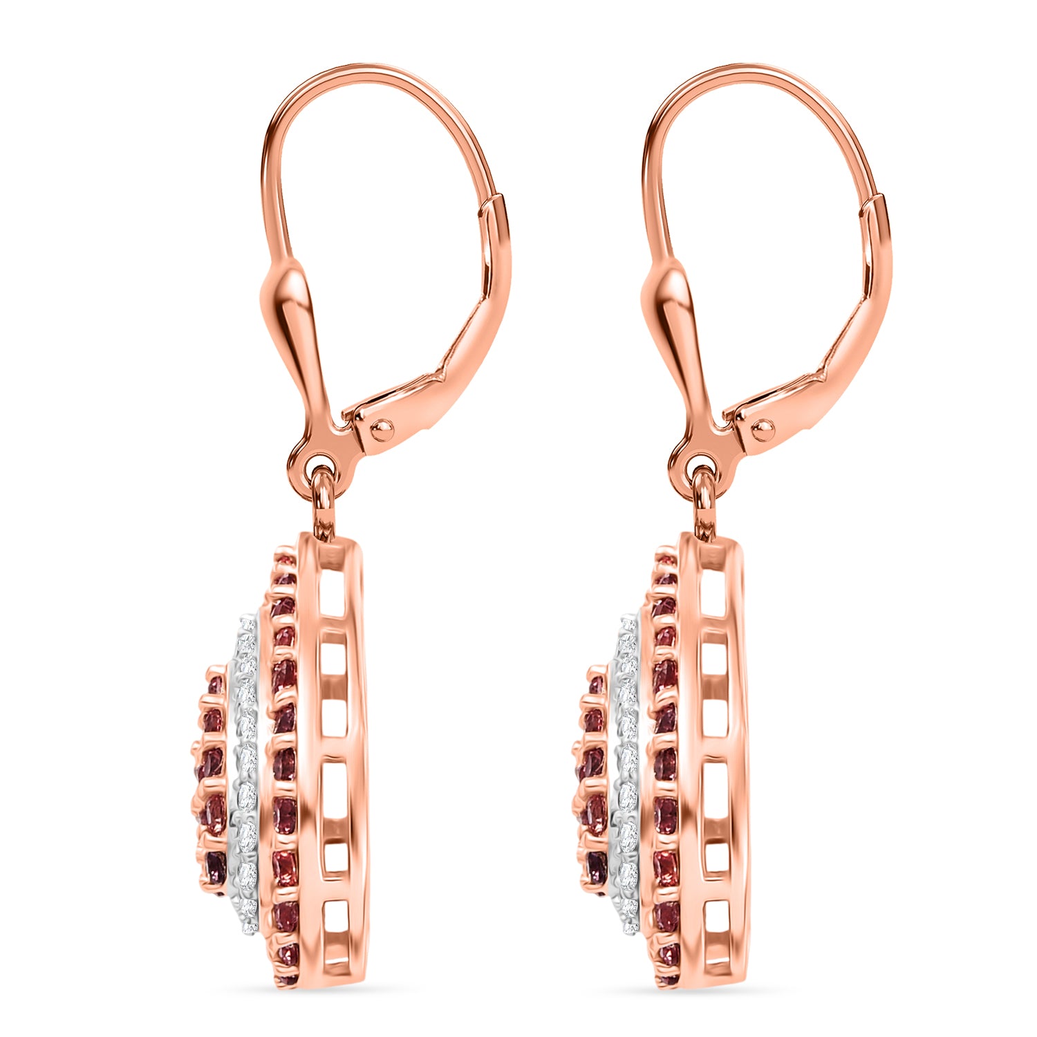 D'Joy AAA Padparadscha Saphir Ohrringe 925 Silber 750 Roségold vermeil ca. 1,79 ct.