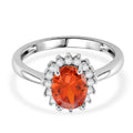 Orange Zirkonia, Weißer Zirkonia Ring Nickelfreies Messing (Größe 18.00)