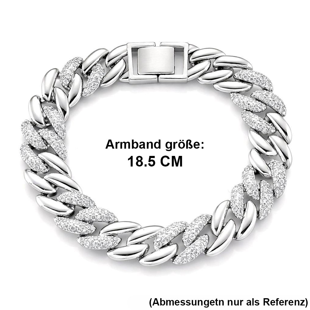 Weißer Zirkonia Armband ca. 18.5 cm Nickelfreies Messing