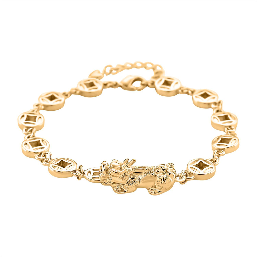 Nickelfreies Messing Armband ca. 18 cm + 2.5 cm Extender, ca. 13,50g, Goldfarben