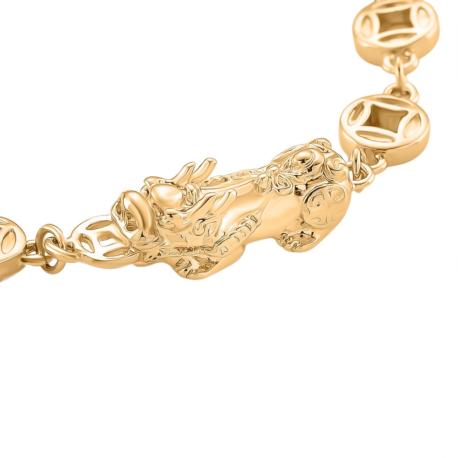 Nickelfreies Messing Armband ca. 18 cm + 2.5 cm Extender, ca. 13,50g, Goldfarben